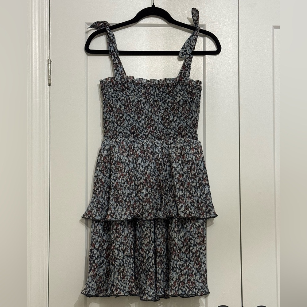 NWT Ganni - Floral Georgette Smocked Minidress - size 36